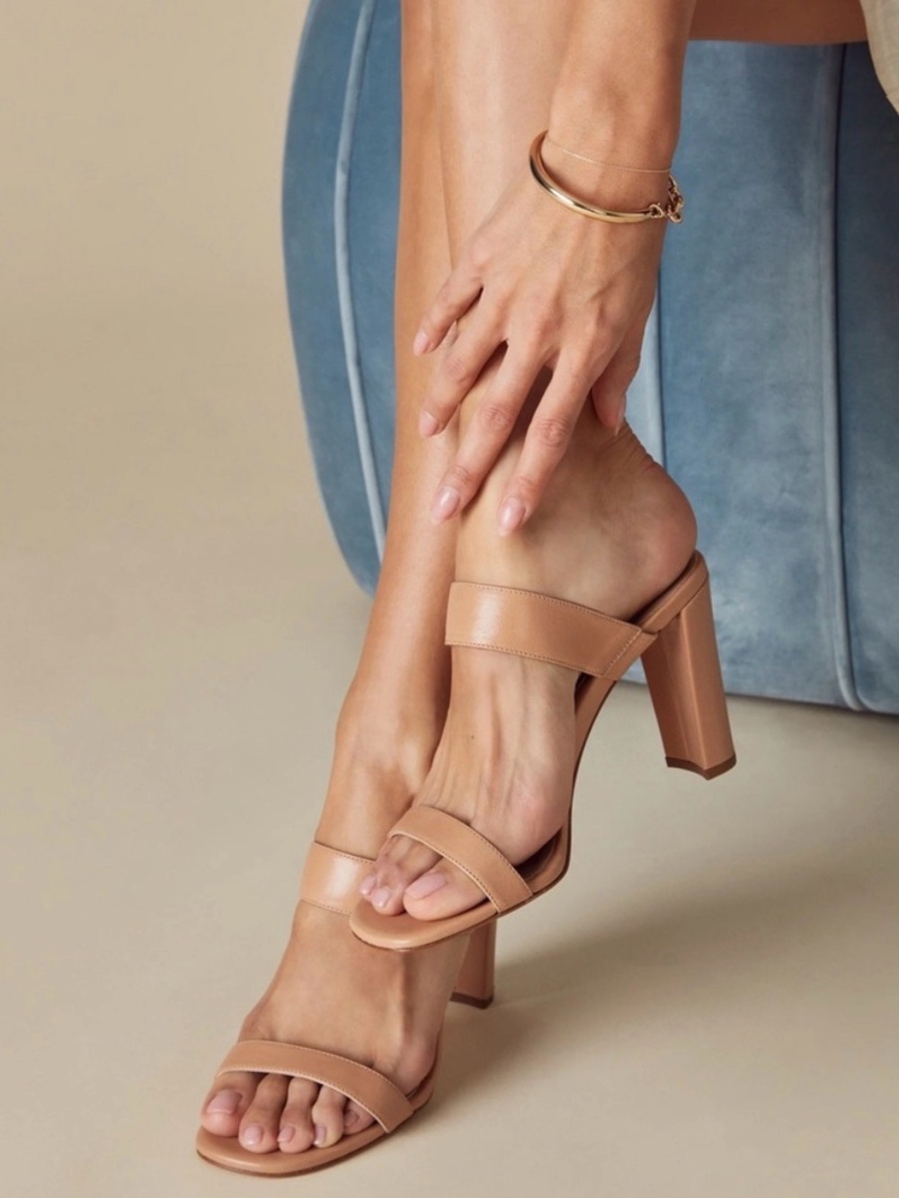 Inez Sara Heels Sara in Nutmeg Capretto size 8
